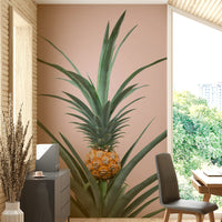 Soft pastel pineapples on wall mural wallpaper
