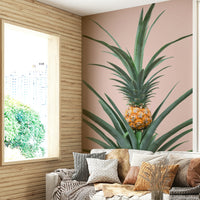 Playful pineapple pattern wall mural wallpaper
