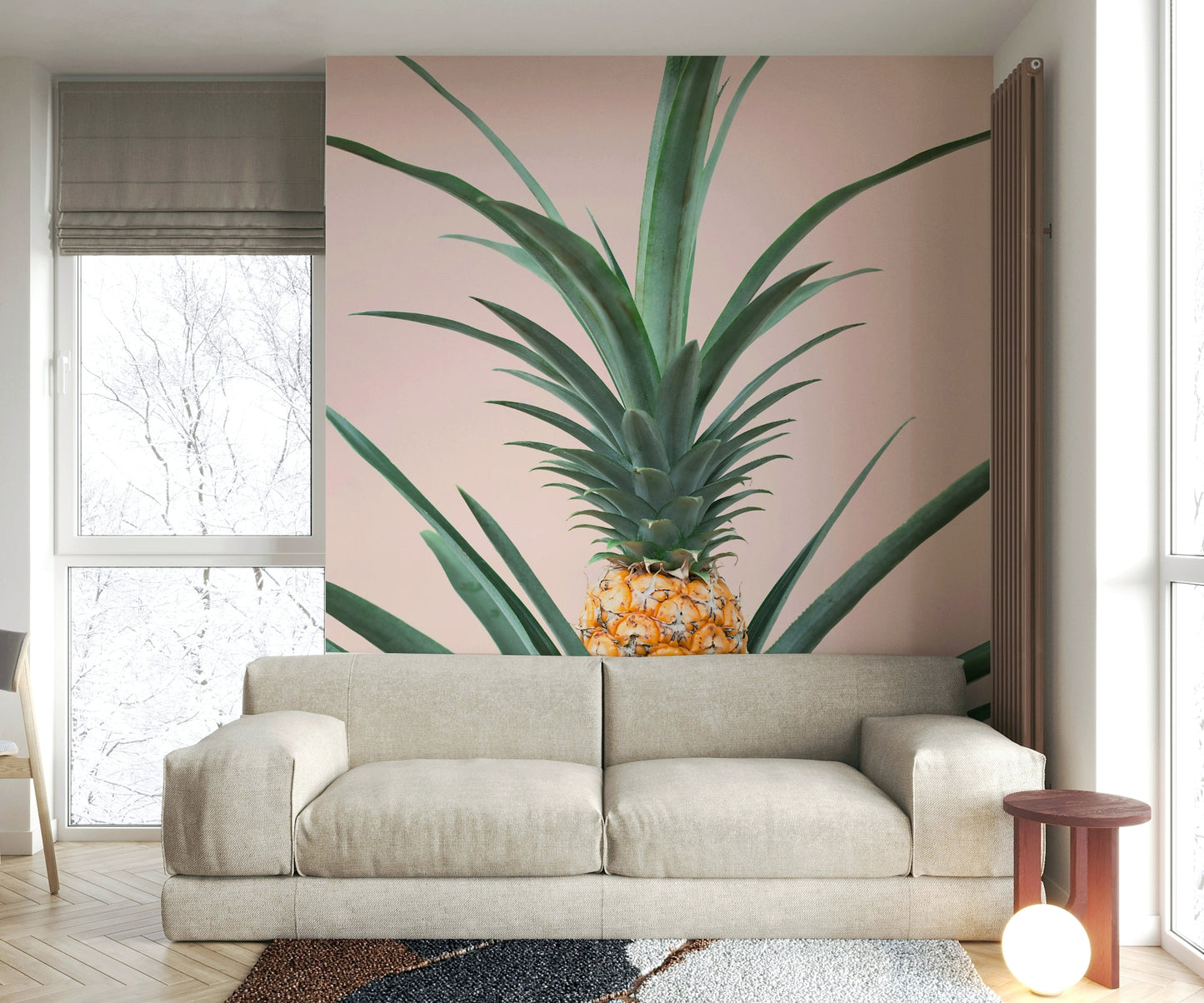High-quality durable pineapple mural wallpaper
