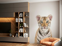 Mural wallpaper with baby tiger design
