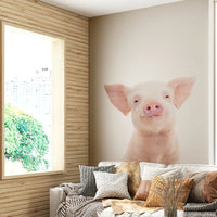 Soft pastel piglet mural
