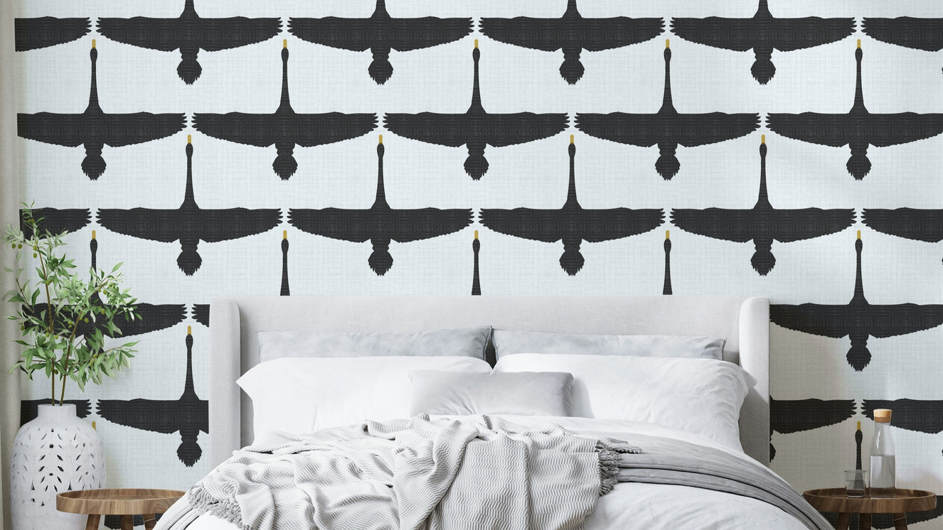 Black swan silhouette design
