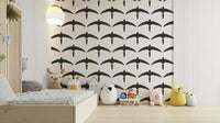 White bird wallpaper mural
