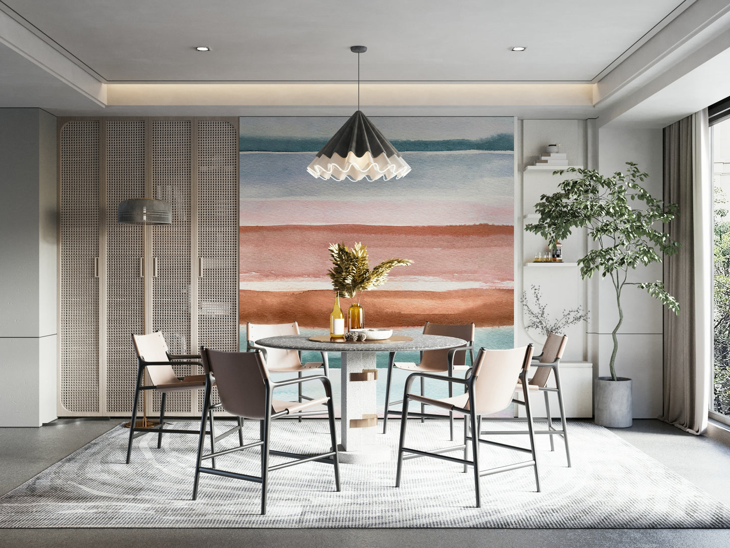 Modern abstract stripe wallpaper

