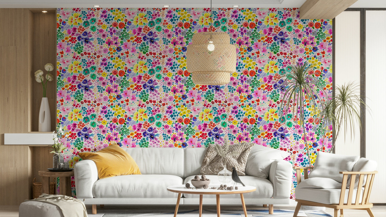 Vintage floral pattern wallpaper

