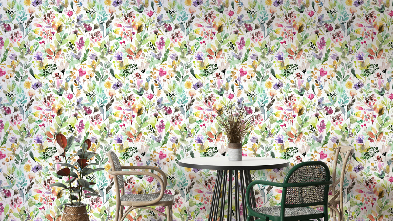 Wild floral wallpaper for wall design

