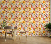 Bright floral wallpaper for walls


