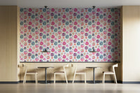 Soft pink circles on wall mural

