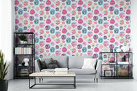 Artistic pink dot wall wallpaper

