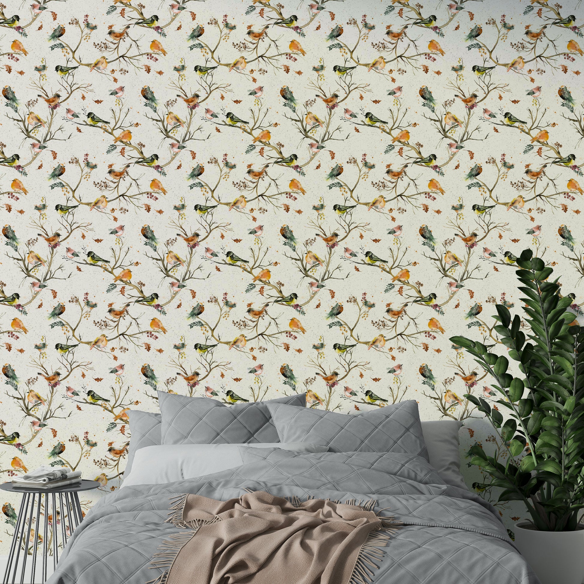 Vintage style birds wallpaper

