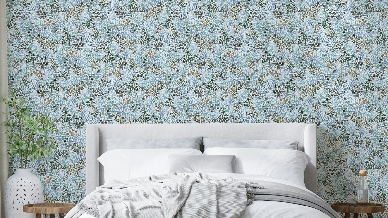 Hand-painted abstract wall mural

