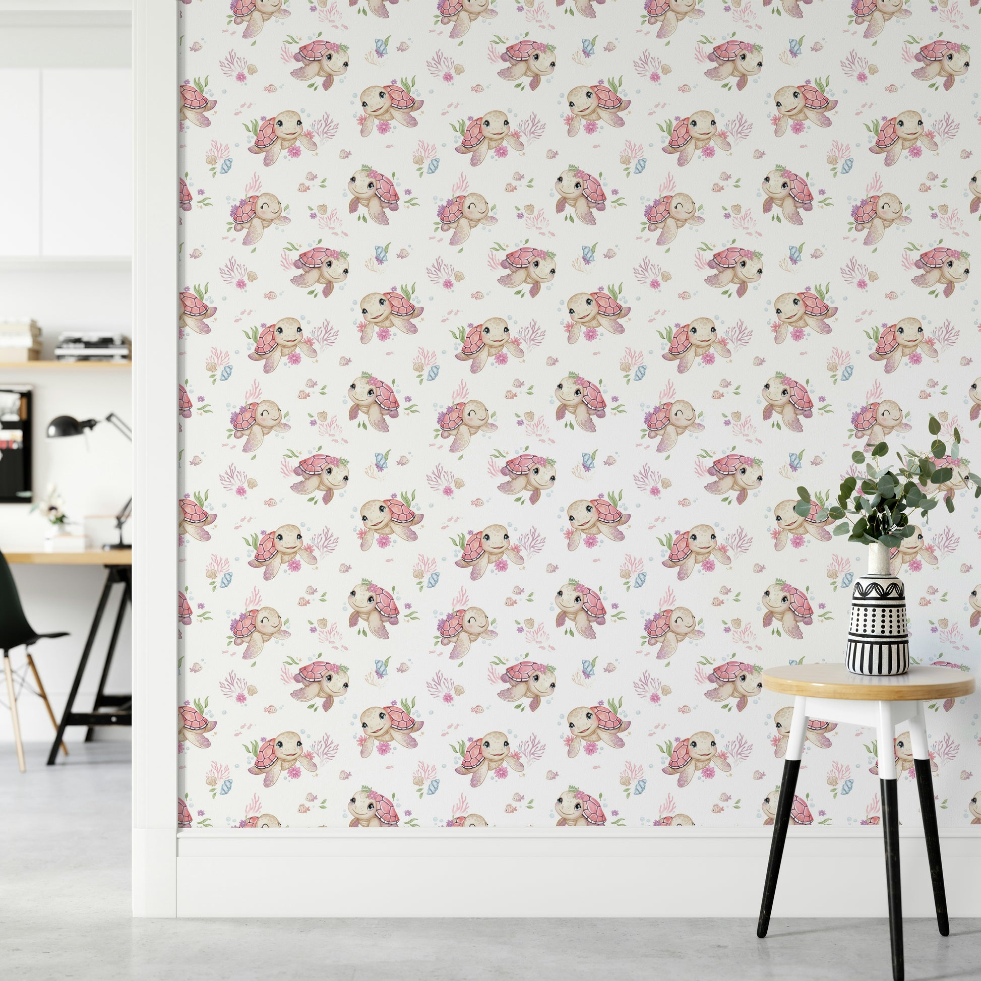 Kids wallpaper featuring adorable turtles

