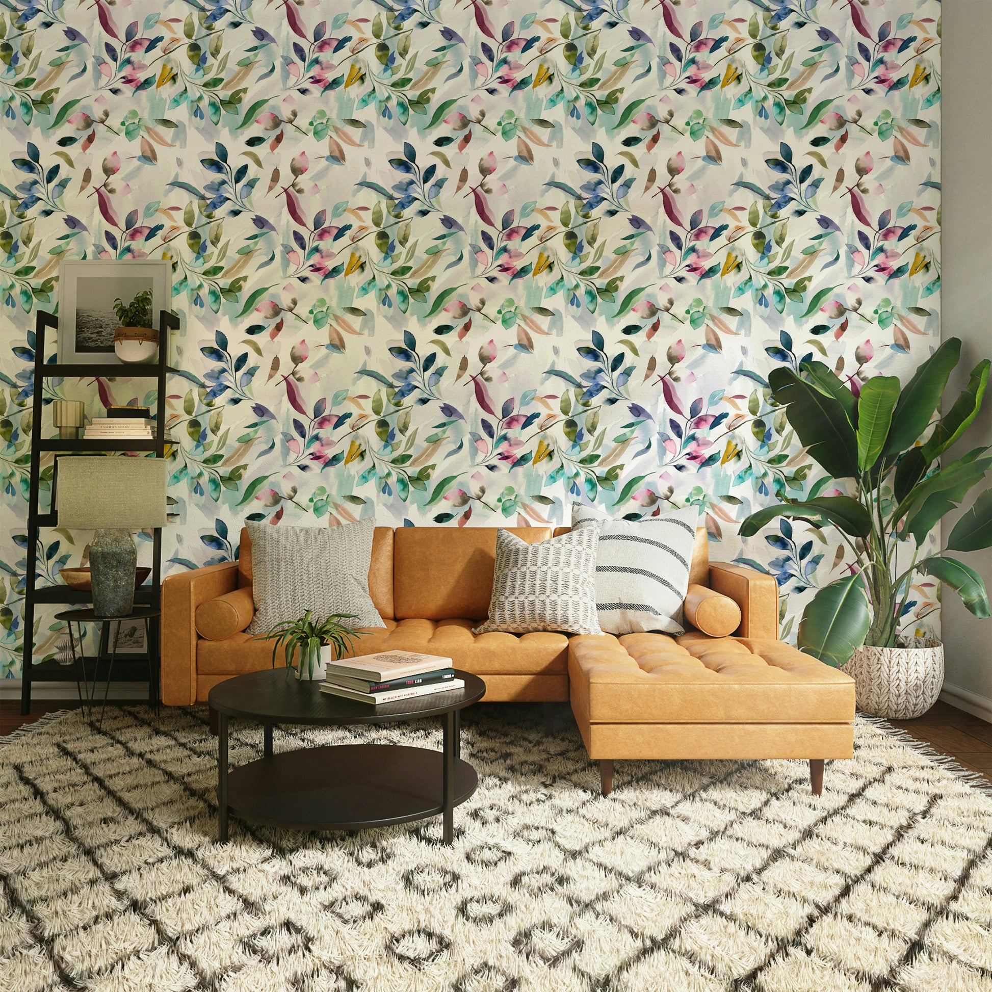 Soft floral wall mural

