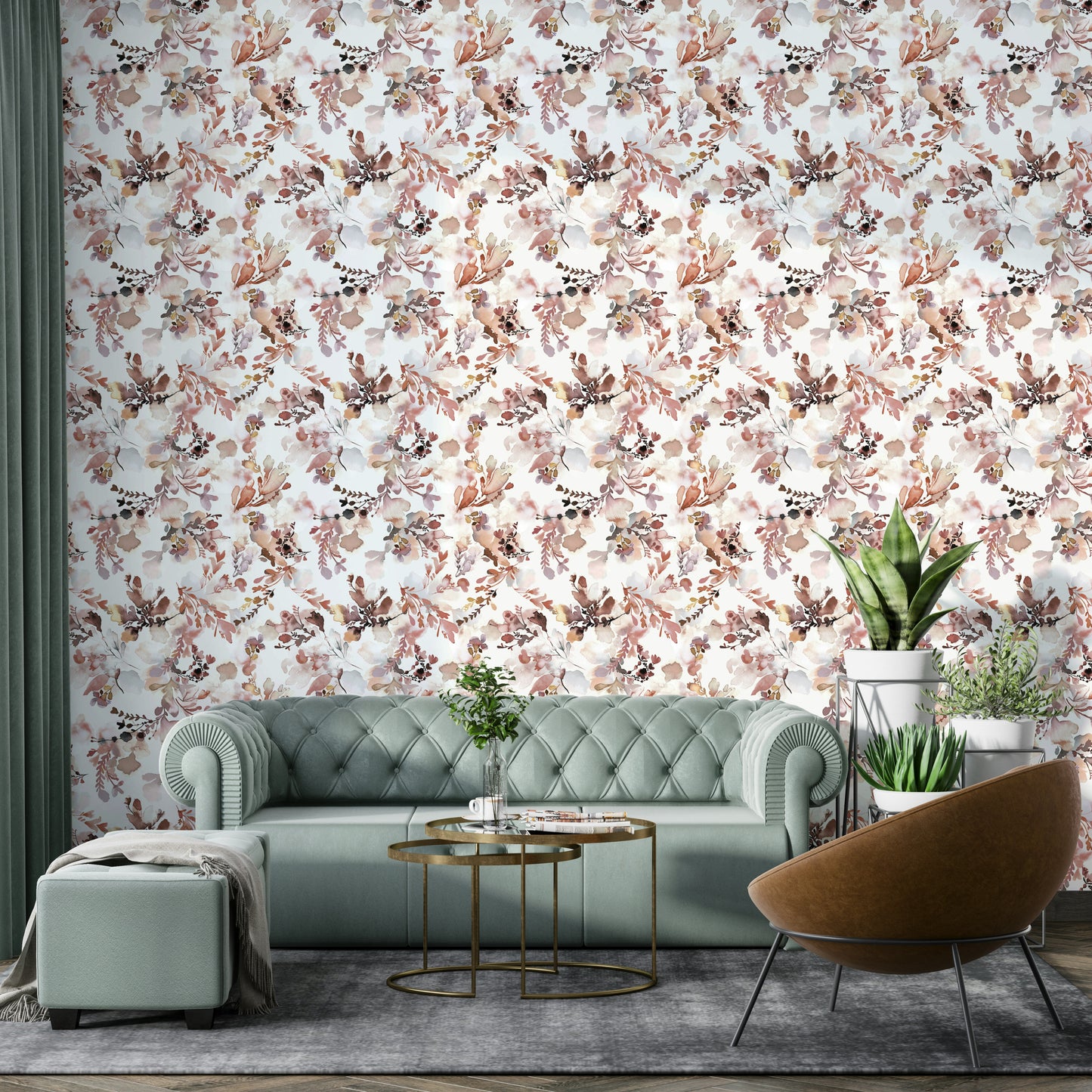 Soft blush flower wall mural

