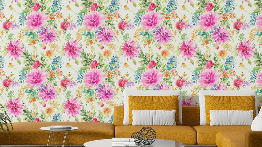 Cheerful dahlia flower wall art

