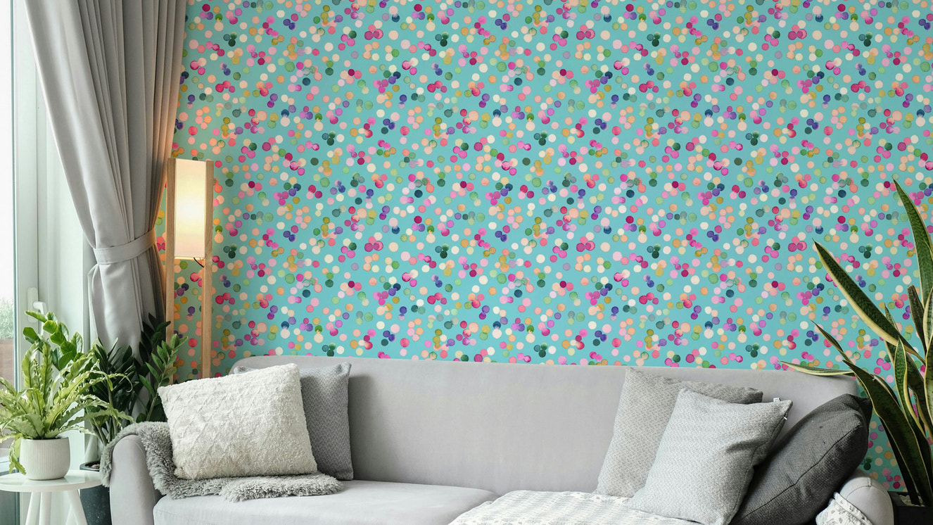 Artistic dots on blue background

