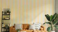 Stylish golden hour yellow vertical stripes wallpaper

