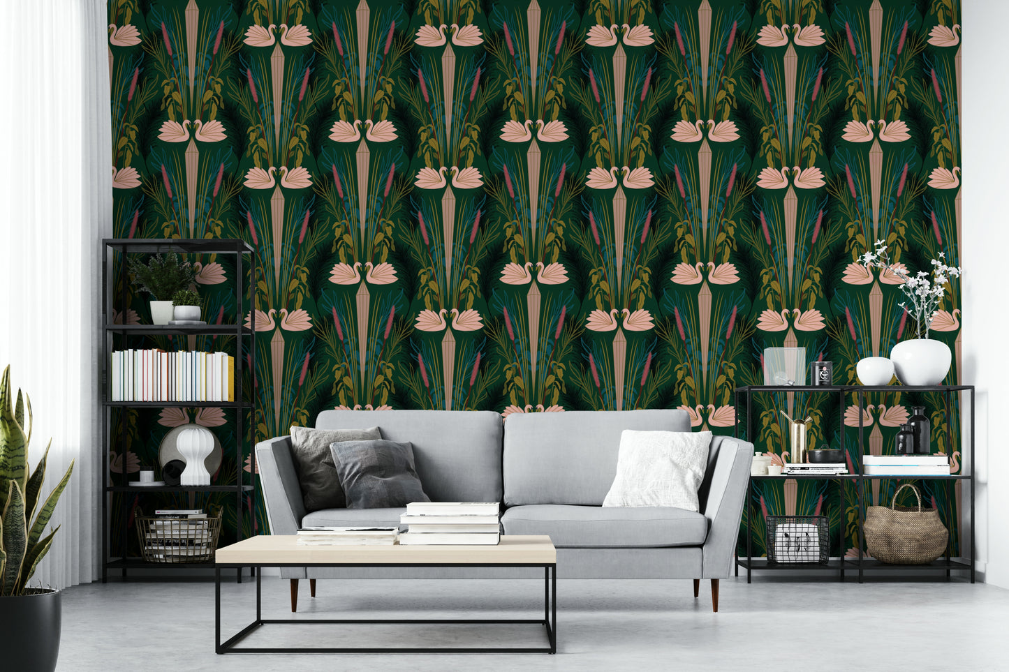 Elegant swan wallpaper for walls

