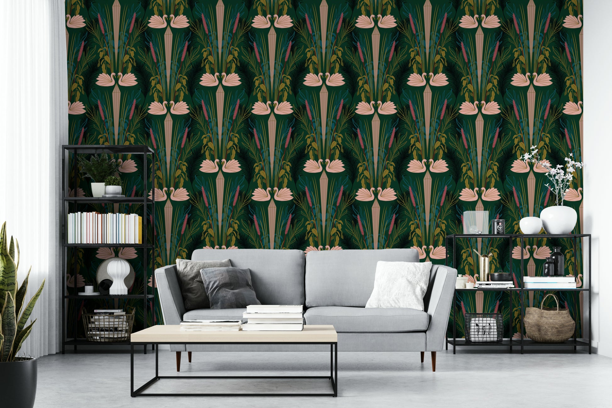 Elegant swan wallpaper for walls

