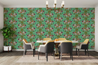 Easy-to-apply botanical wallpaper

