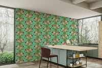 Mural wallpaper with lotus leaves

