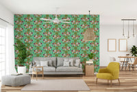 Large leaf pattern wall mural

