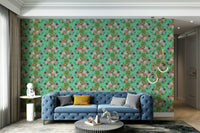 Relaxing green wall mural

