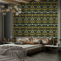 Bold floral wall design with fusion pattern

