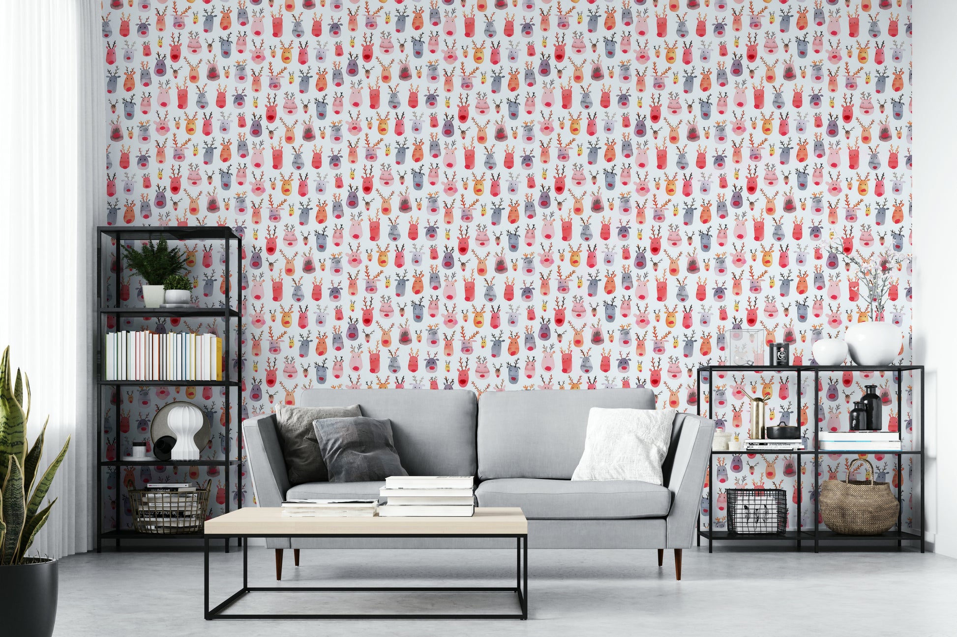 Whimsical reindeer wallpaper

