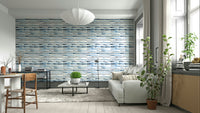 Indigo stripe wall mural


