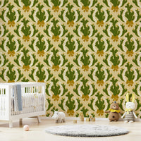 Western wallpaper with cactus and horseshoe

