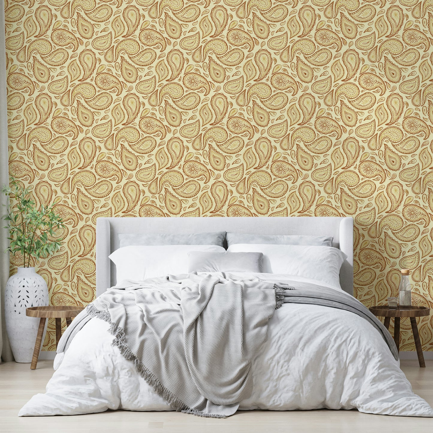 Warm paisley wallpaper pattern art

