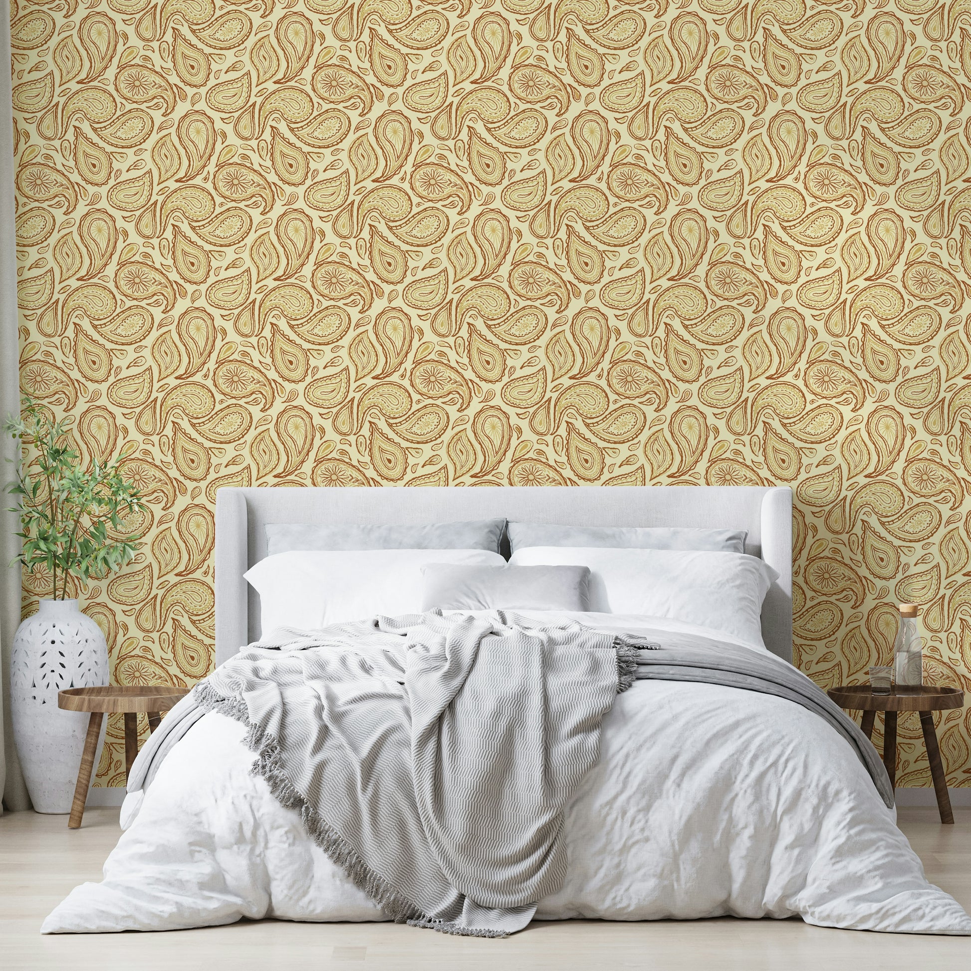 Warm paisley wallpaper pattern art

