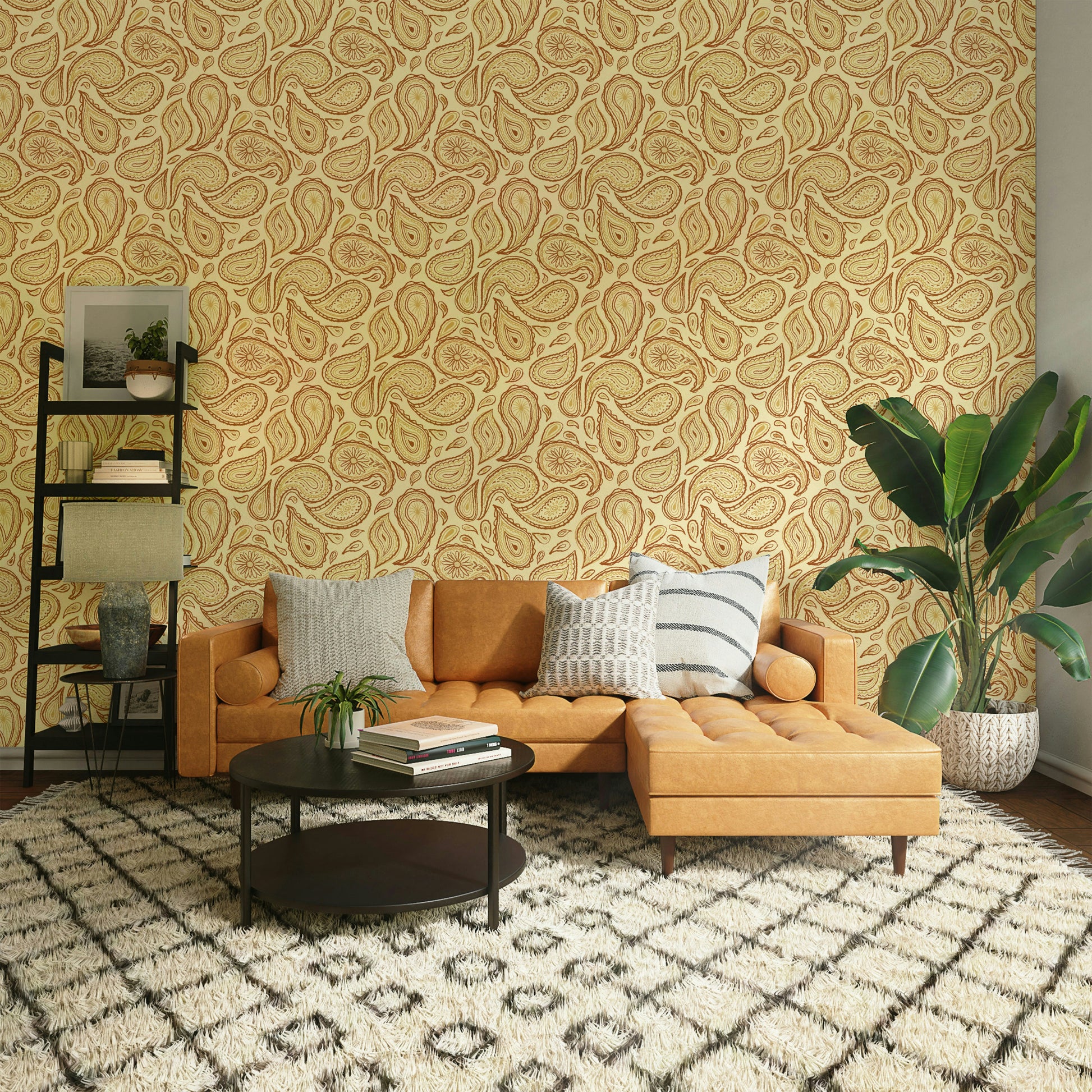 Autumn colors paisley wall mural

