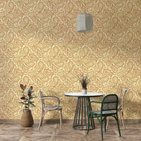 Warm fall paisley wallpaper decor

