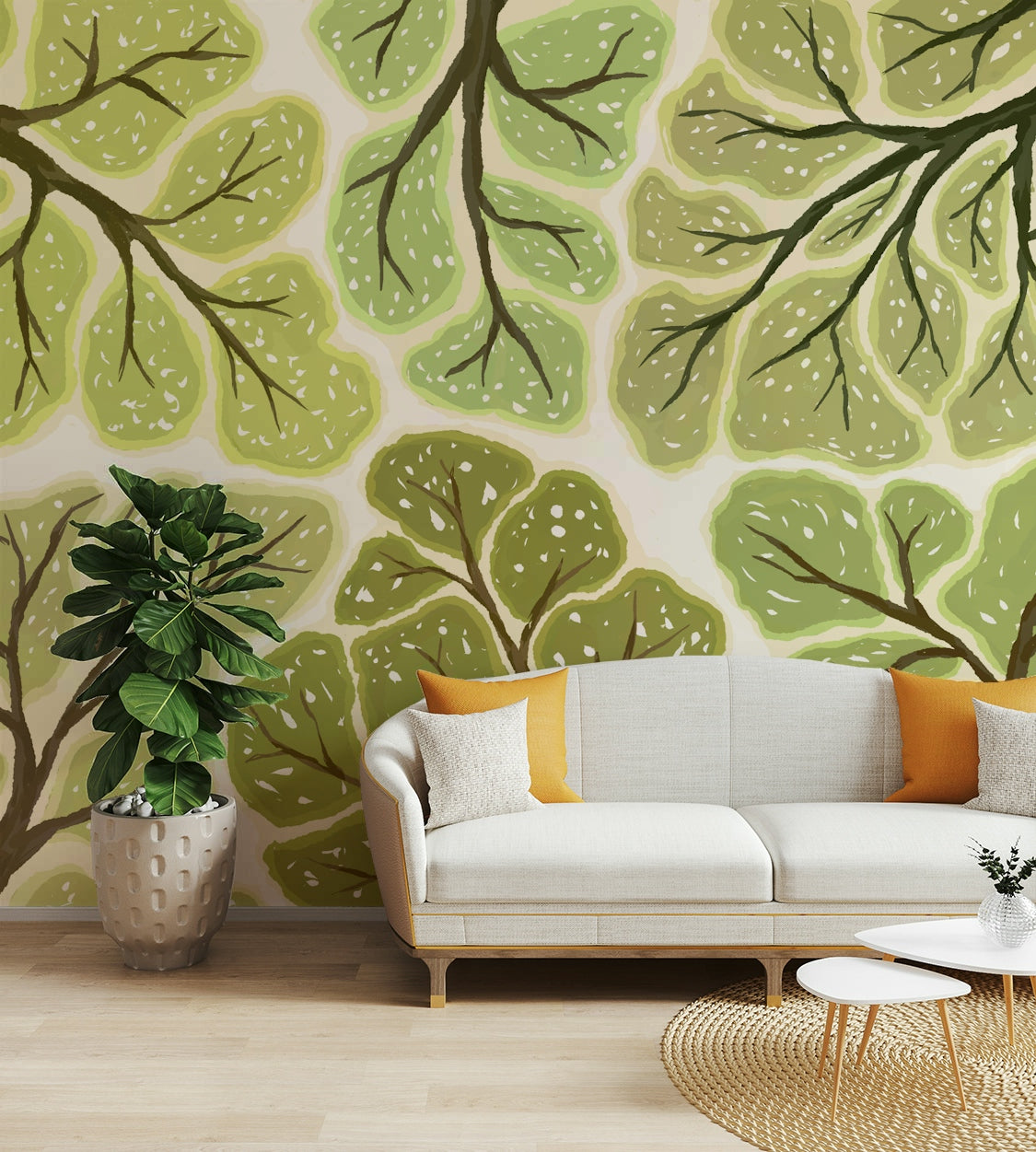 Tree canopy wall mural crown shyness

