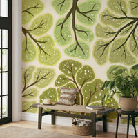 Forest canopy wall mural with crown

