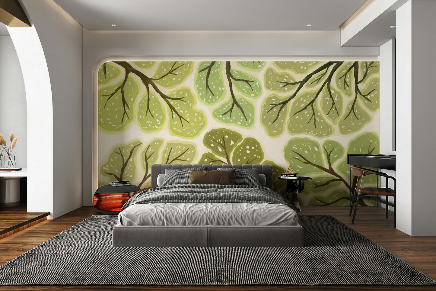 Crown shyness trees wall art mural

