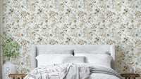 Gold floral wall mural


