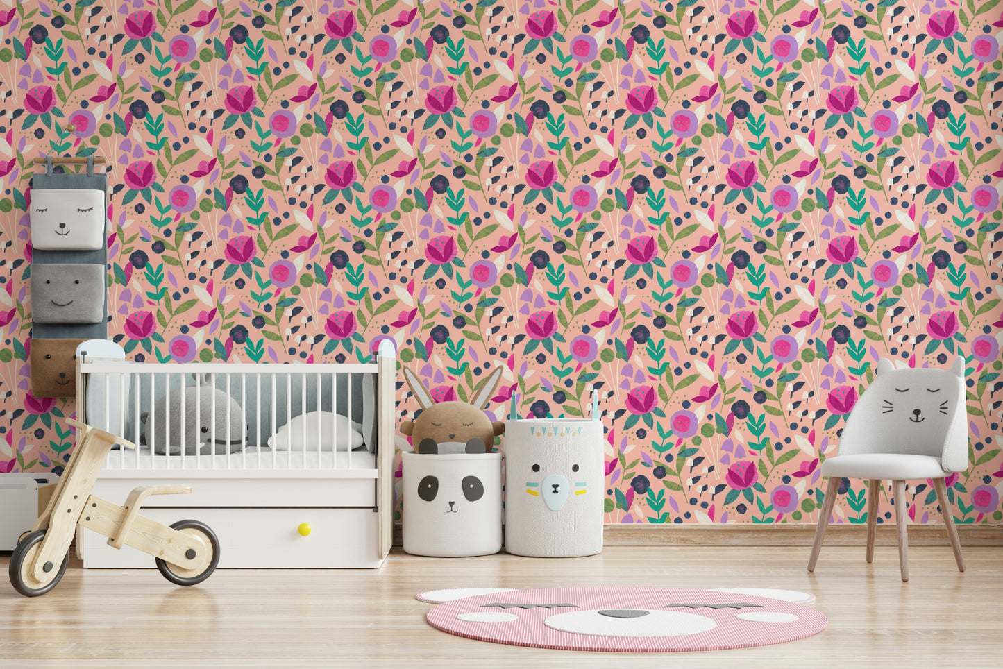 Handcrafted paper flower wallpaper

