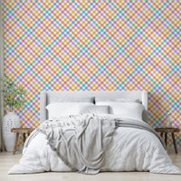 Pastel checks wall mural

