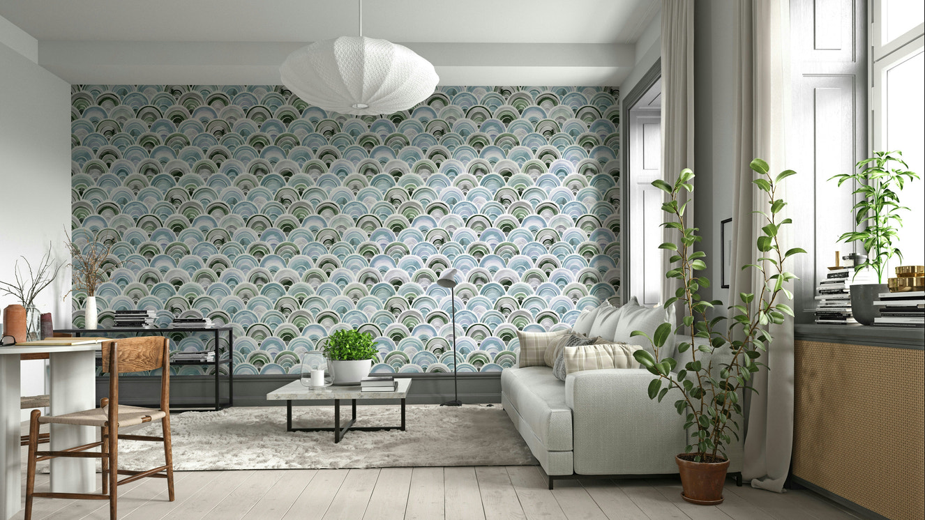 Japanese scallop wall mural

