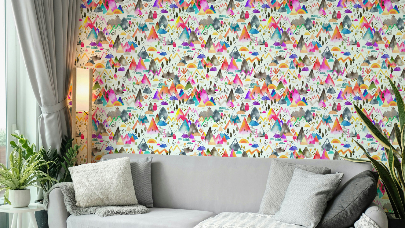 Rainbow forest wall wallpaper

