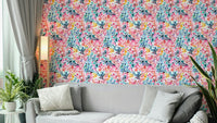 Multicolor floral wall mural

