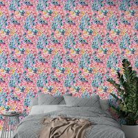 Hand-painted floral wall design

