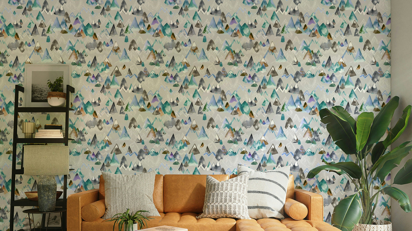 Painted hill and peak wallpaper

