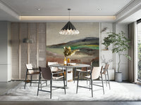 Wall mural with pastel-toned hill scenery

