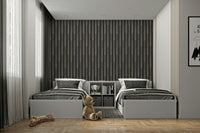 Bold stripe wallpaper with deep moody colors

