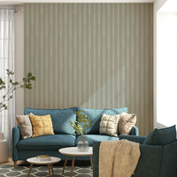 Sage wallpaper with vertical stripe design

