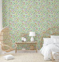 Serene wallpaper design featuring swans and flowers

